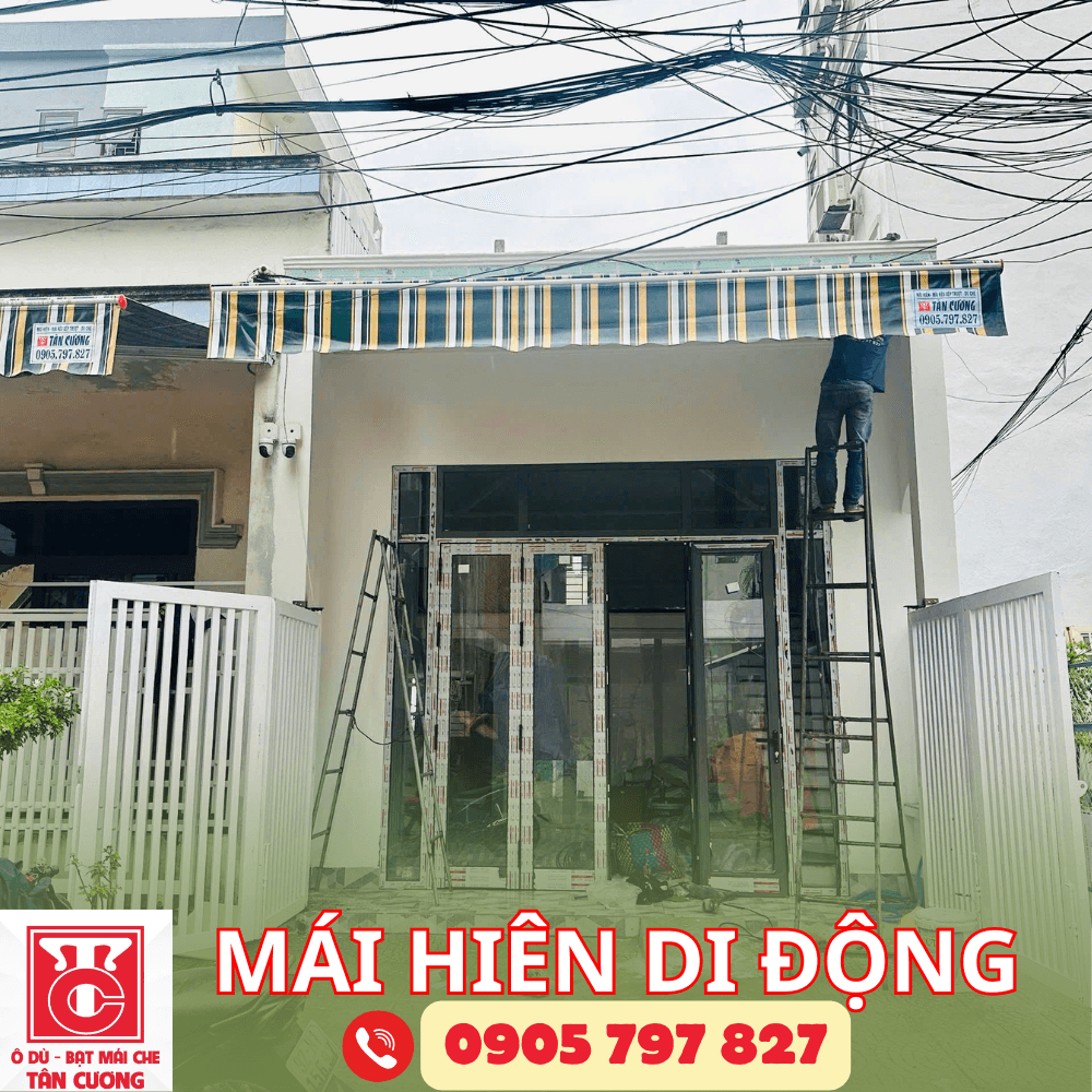 Mái hiên di động tay quay