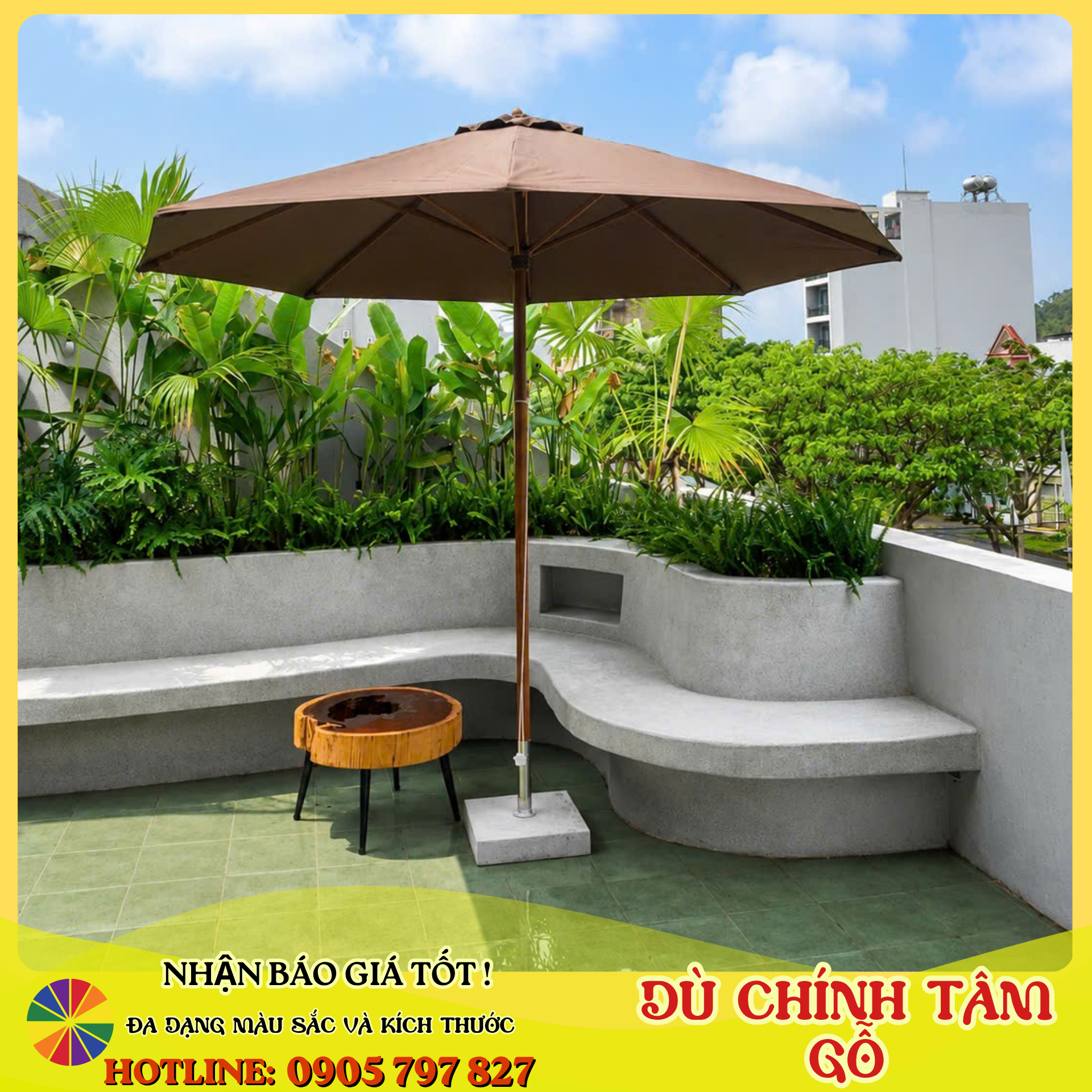 Dù Chính Tâm Gỗ