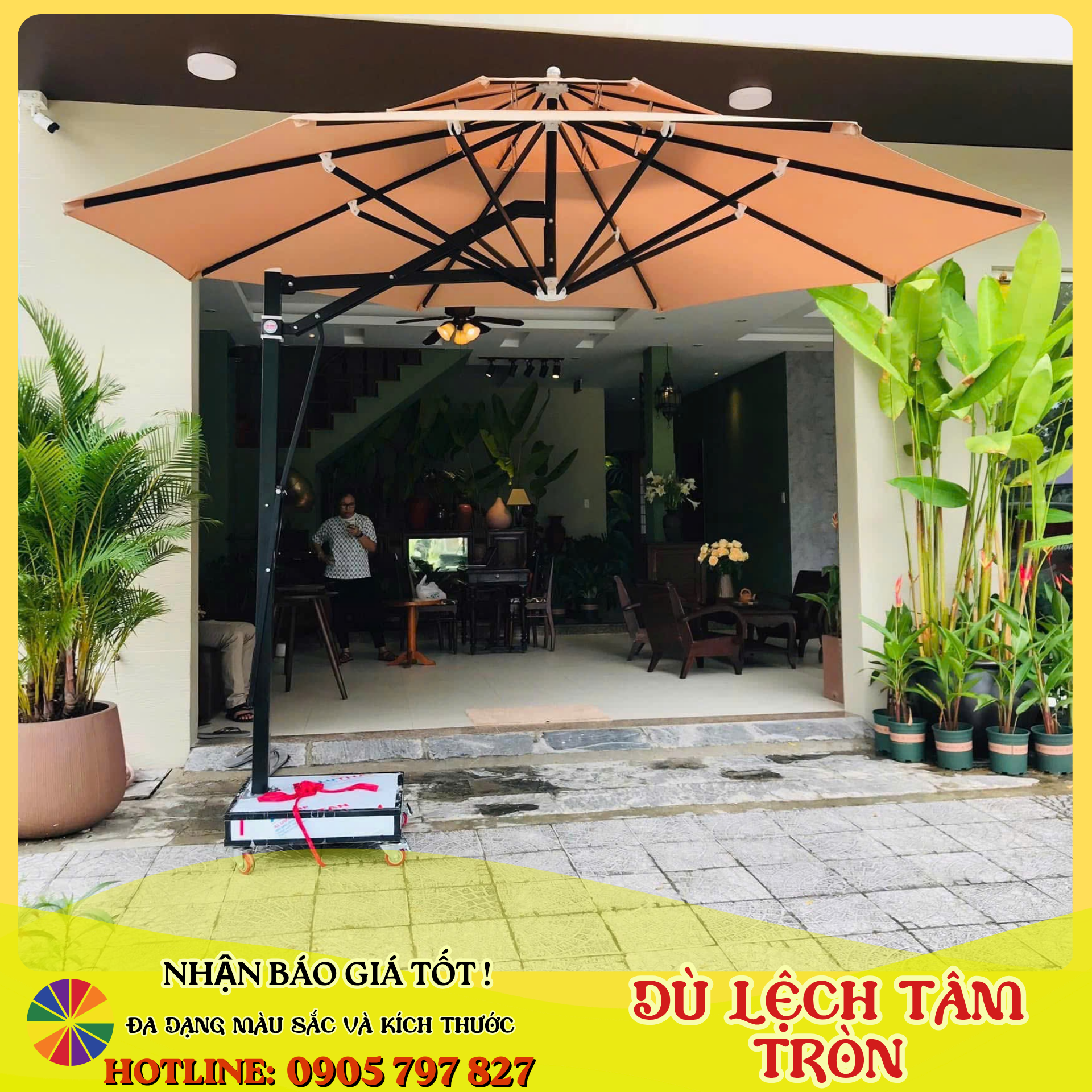Ô dù lệch tâm tán tròn - ảnh 3