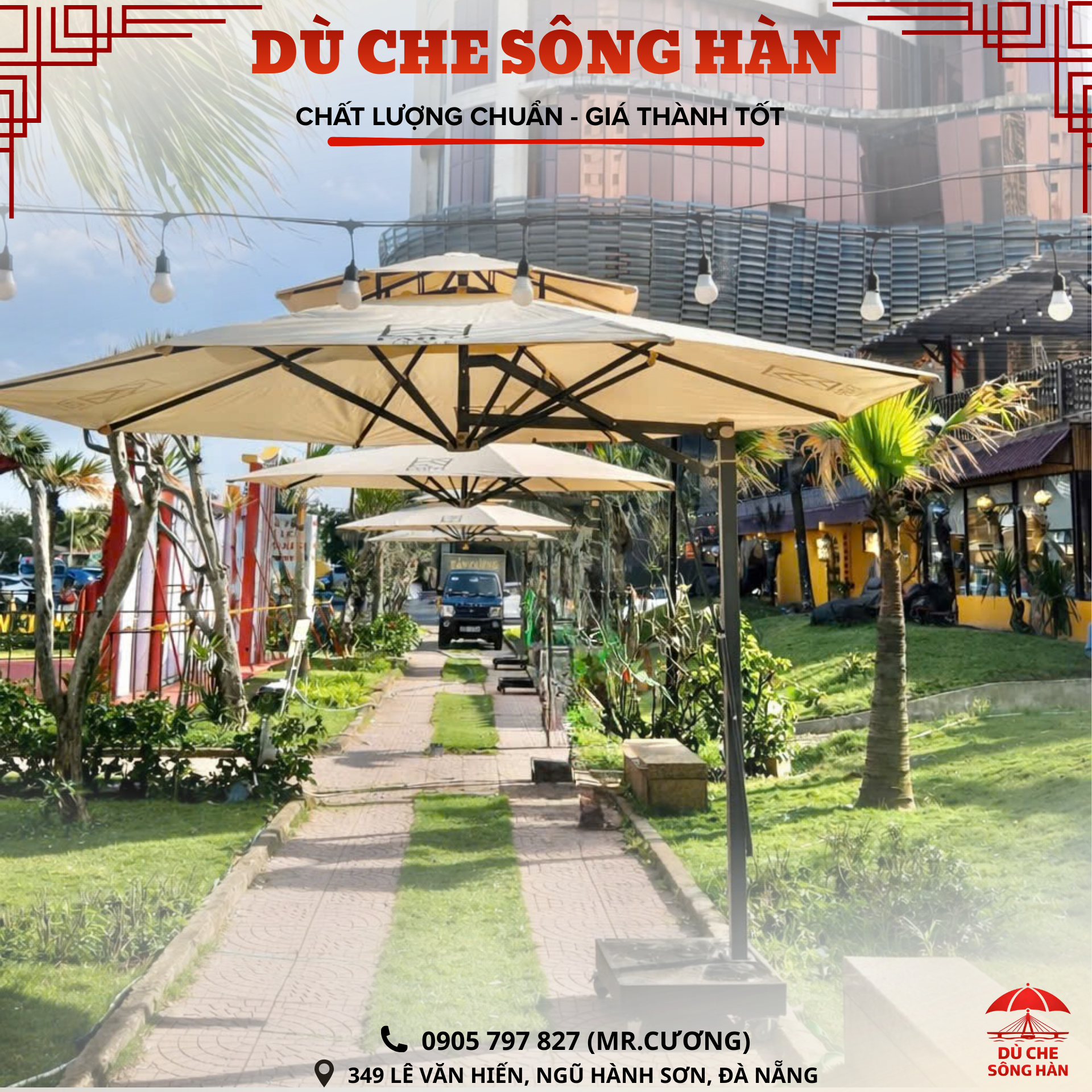 Ô dù lệch tâm tán tròn - ảnh 8