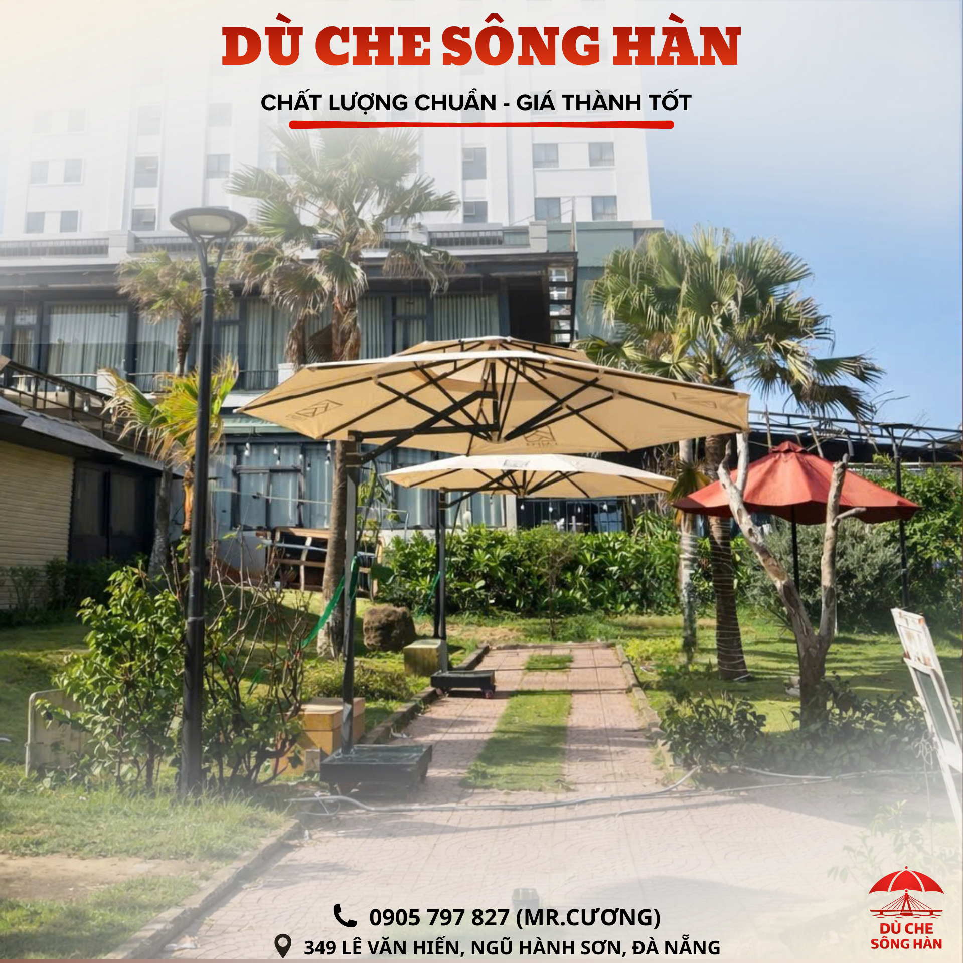 Ô dù lệch tâm tán tròn - ảnh 9
