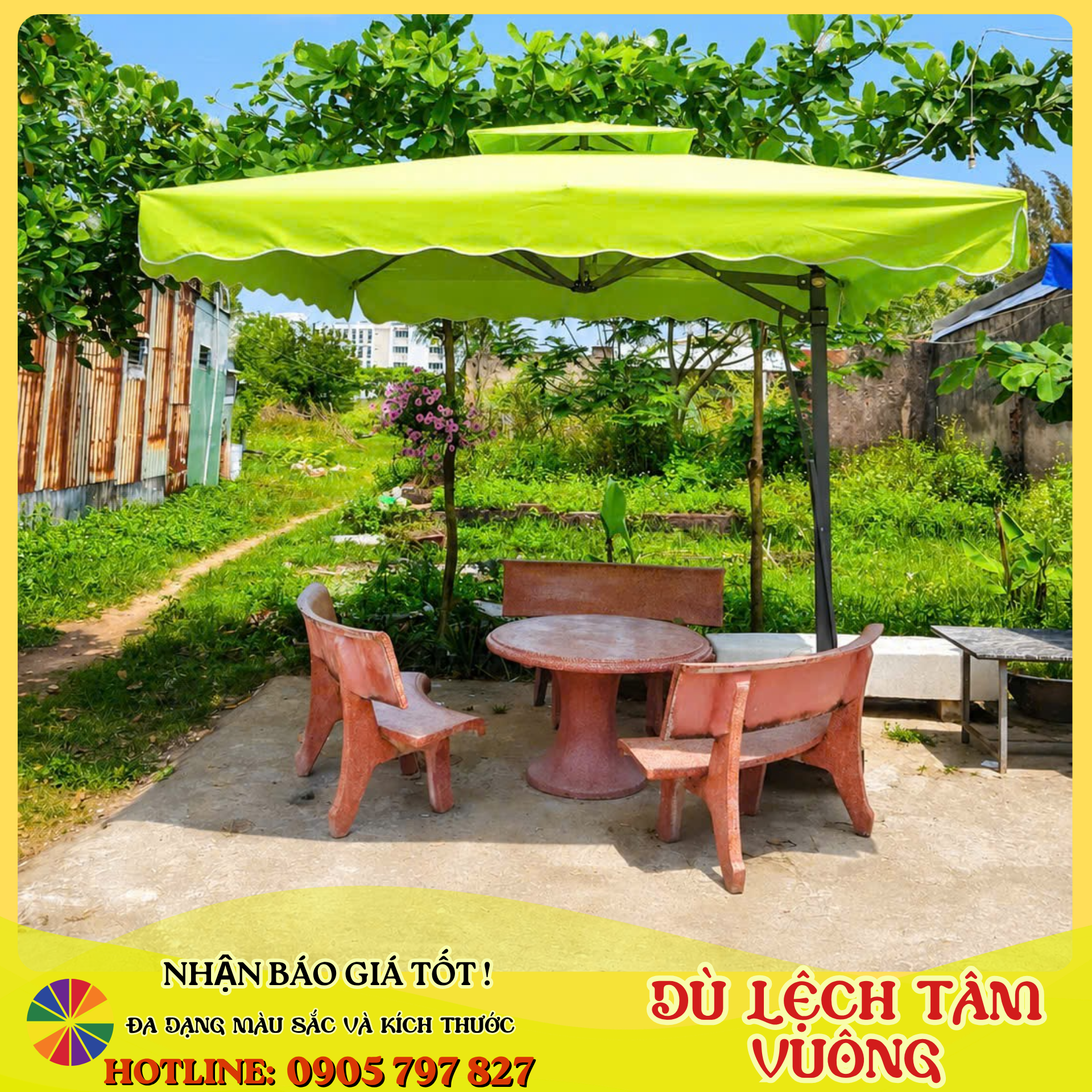 Ô dù lệch tâm tán vuông - ảnh 4