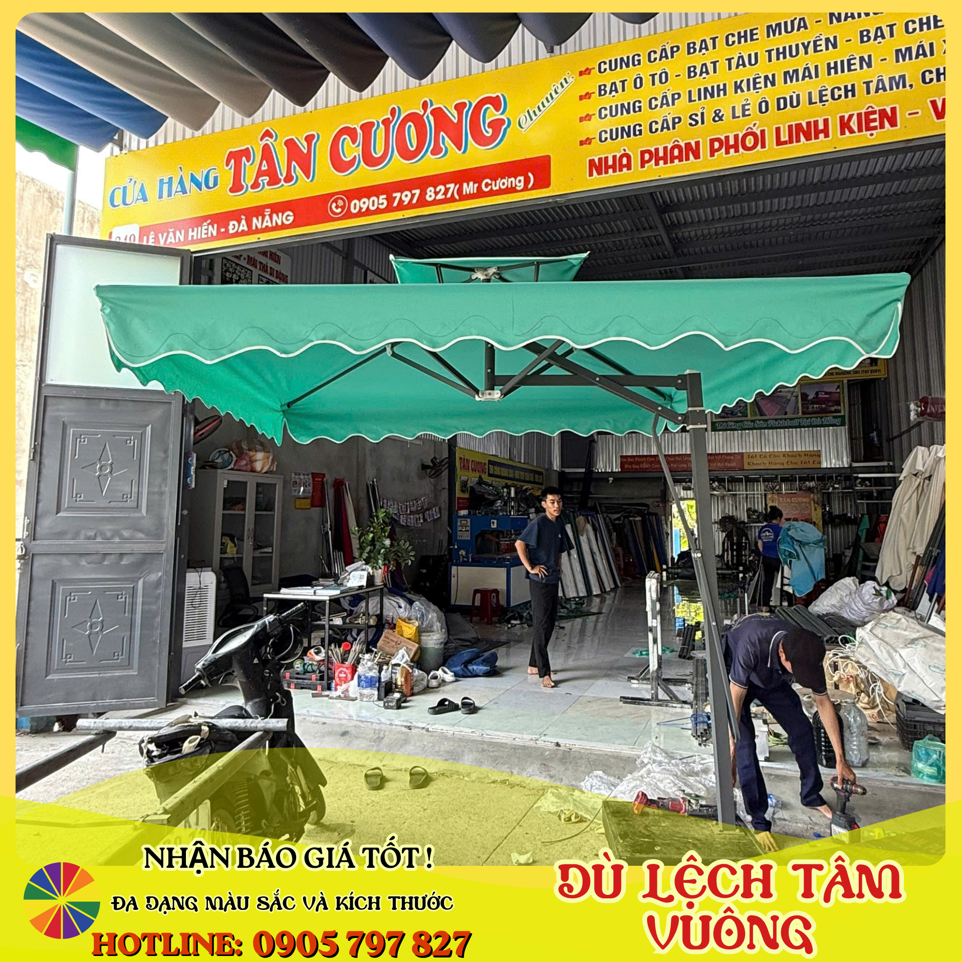 Ô dù lệch tâm tán vuông - ảnh 7