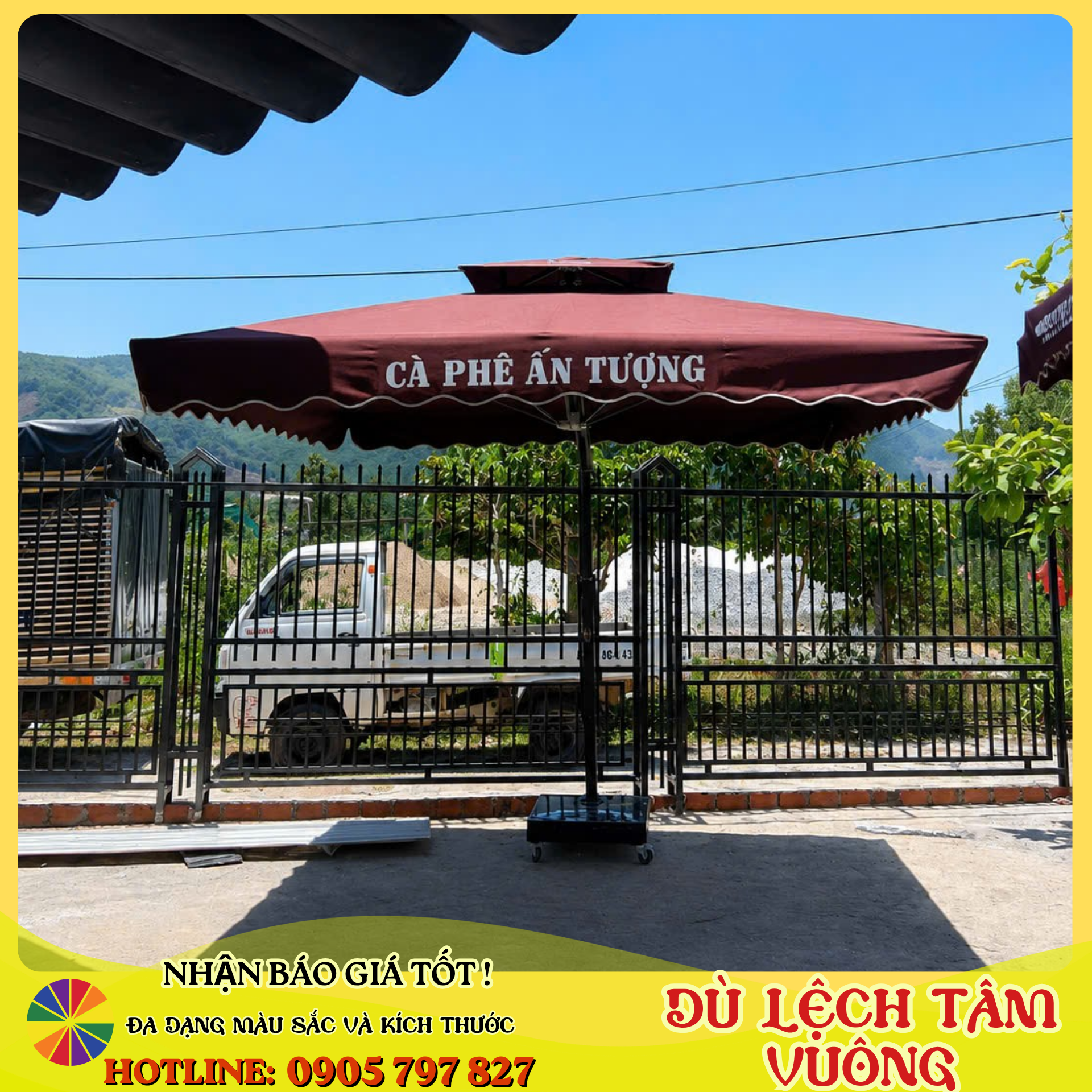 Ô dù lệch tâm tán vuông - ảnh 14