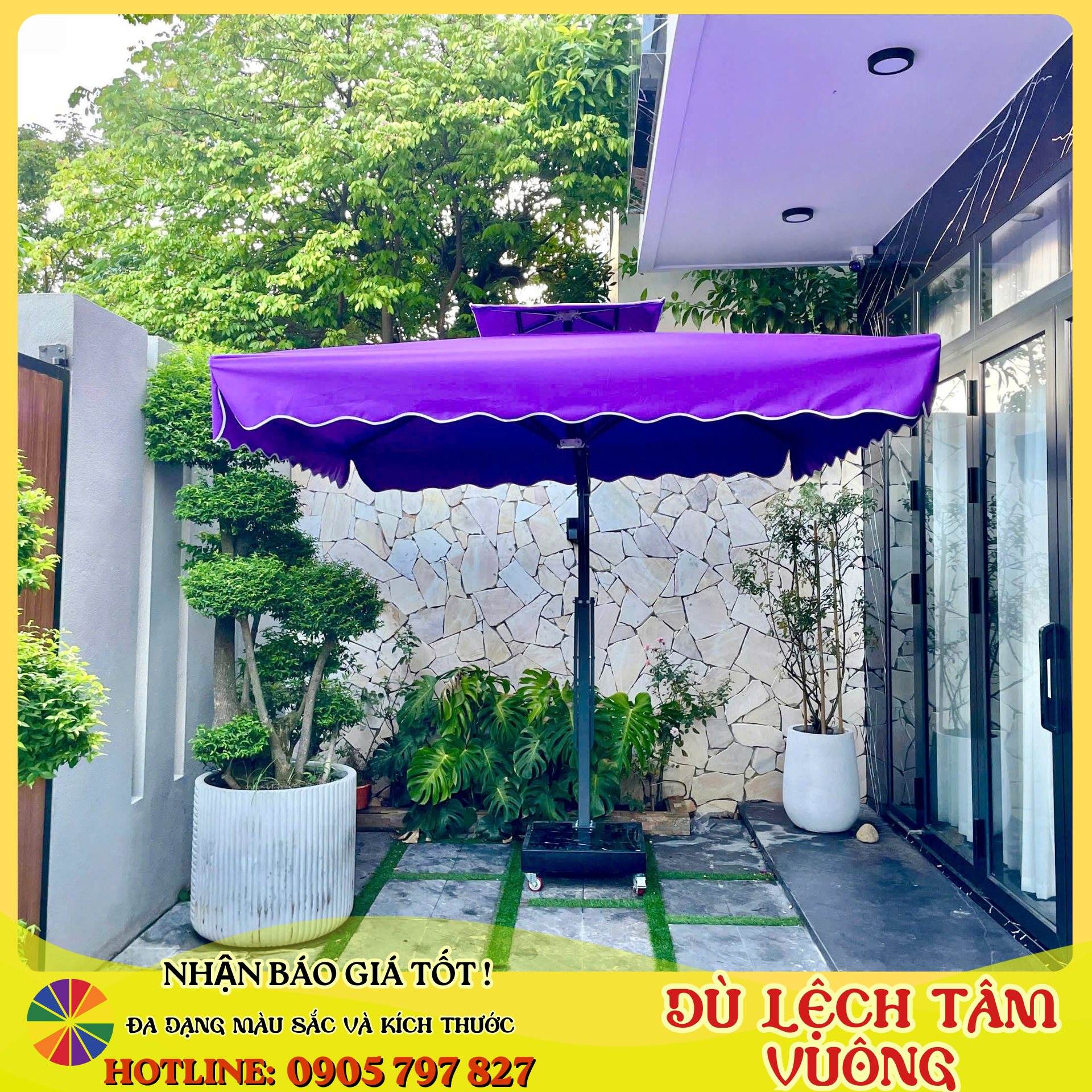 Ô dù lệch tâm tán vuông - ảnh 15
