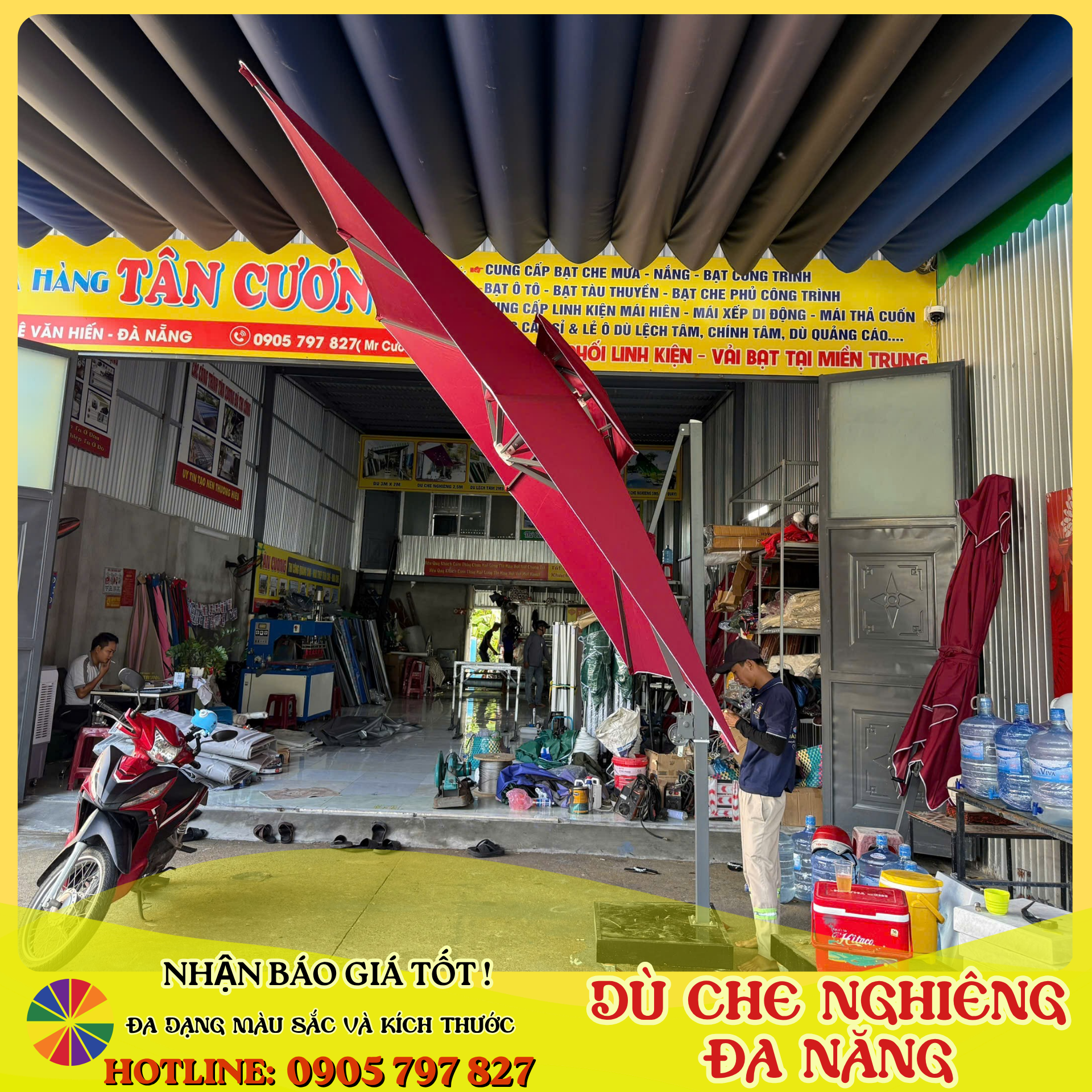 Ô dù lệch tâm tán nghiêng - ảnh 3