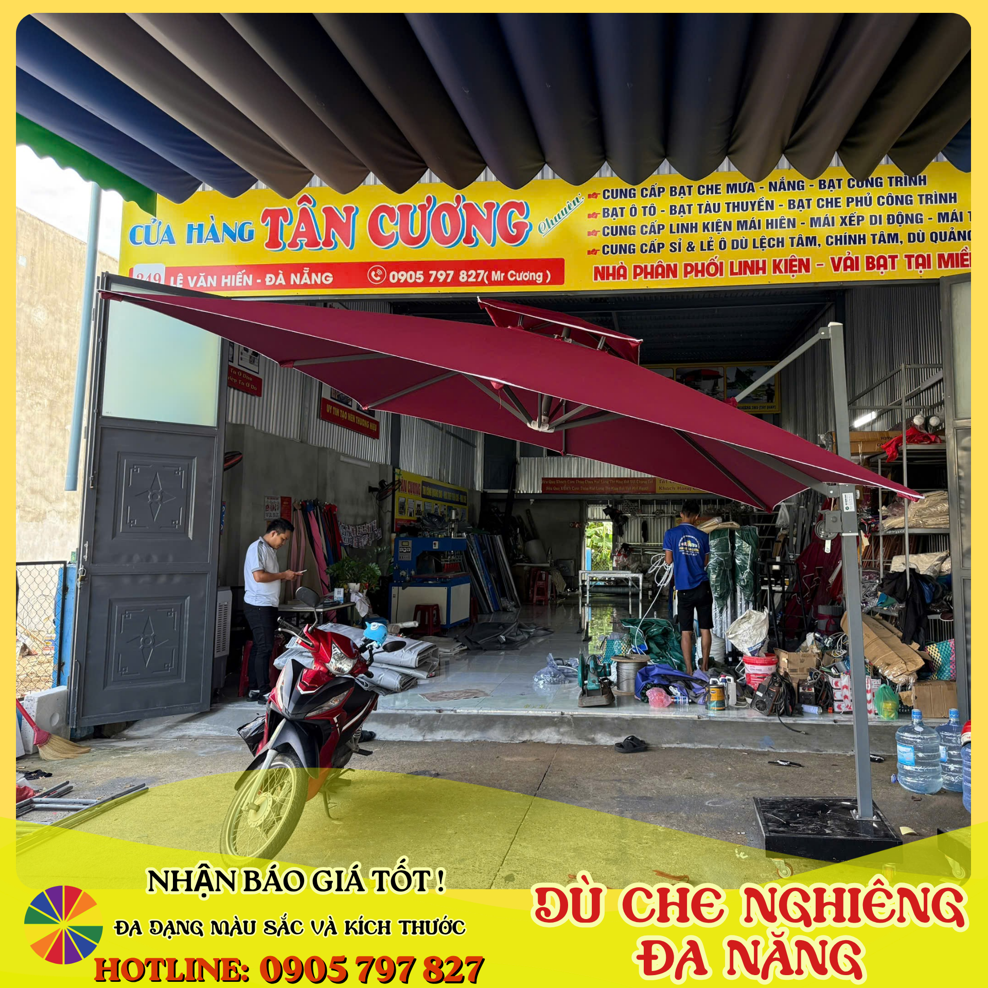 Ô dù lệch tâm tán nghiêng - ảnh 4